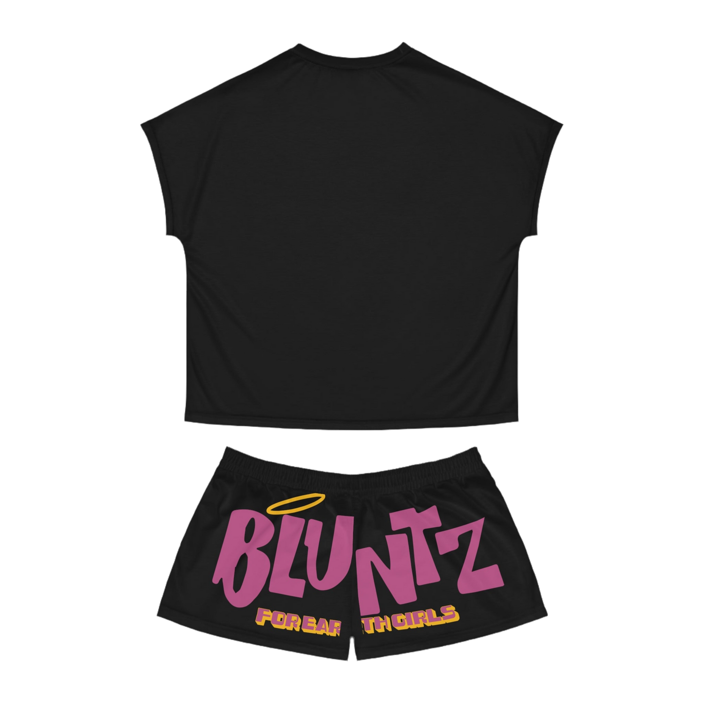 BLUNTZ Women's Short Pajama Set - Black/Purple