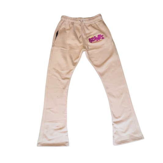 [Pre Order] BLUNTZ Unisex Stacked Pants - Tan solid/Purple